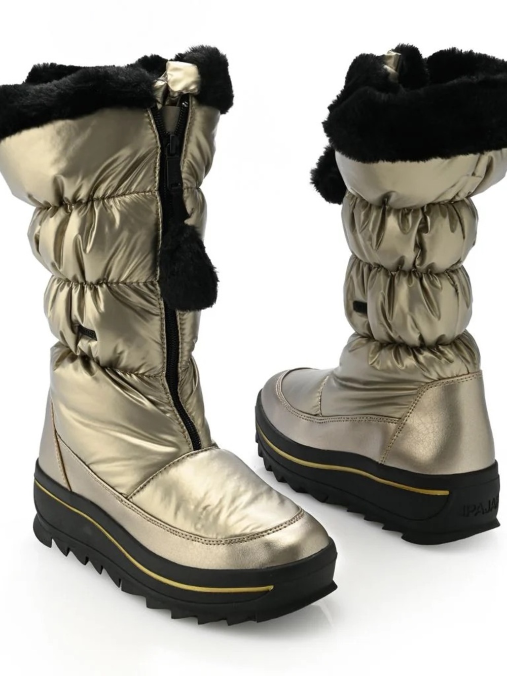 Pajar Toboggan 2.0 Gold Metallic Puffer Winter Snow Boots Women’s 8 New in Box